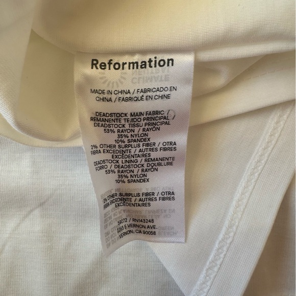 Reformation x Laura Harrier Christy Knit Open Back TShirt Mini Dress Ivory L NWT - Picture 15 of 16